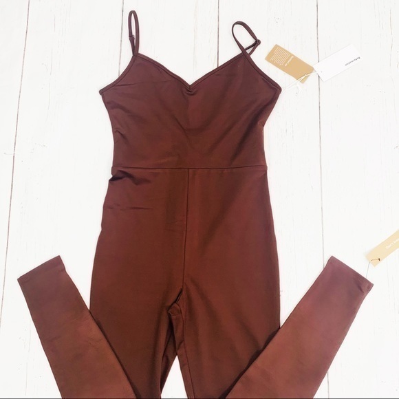 NEW Reformation Emmy Ecostretch chestnut brown jumpsuit - Picture 1 of 7